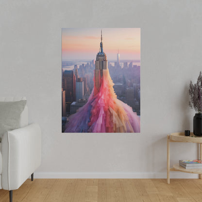 Pastel Empire State Matte Canvas, Stretched