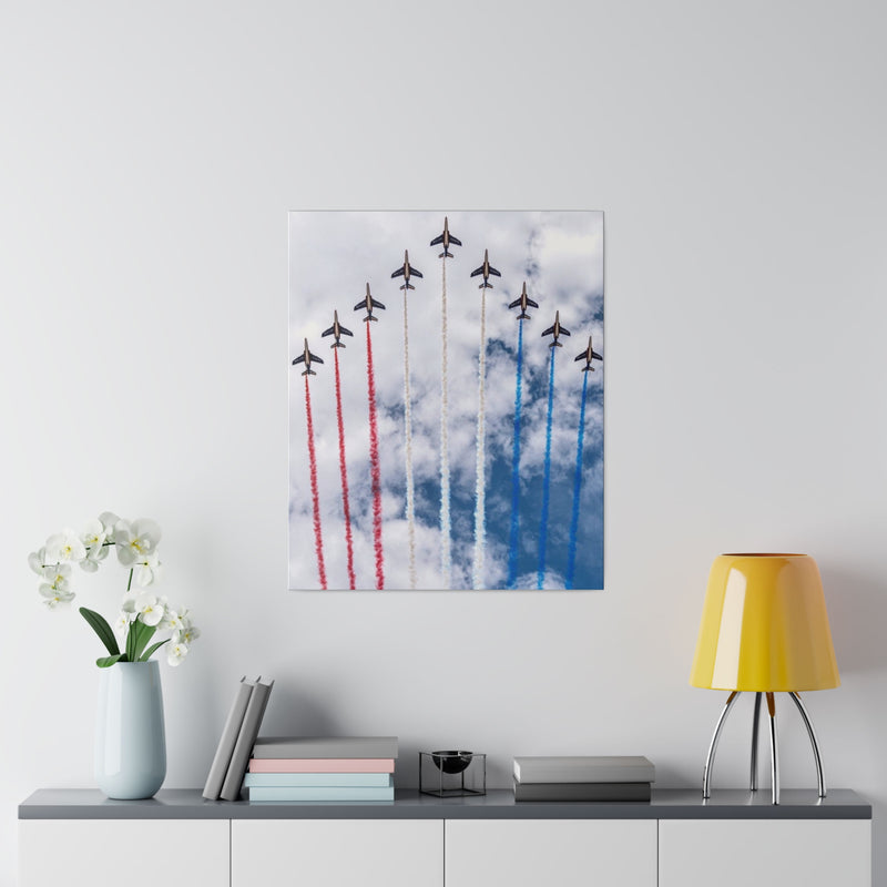 Red White and Blue Planes Matte Canvas, Stretched