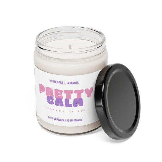 Pretty Calm White Sage Lavender Scented Soy Candle