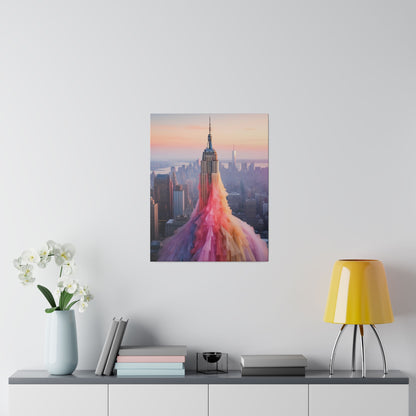 Pastel Empire State Matte Canvas, Stretched