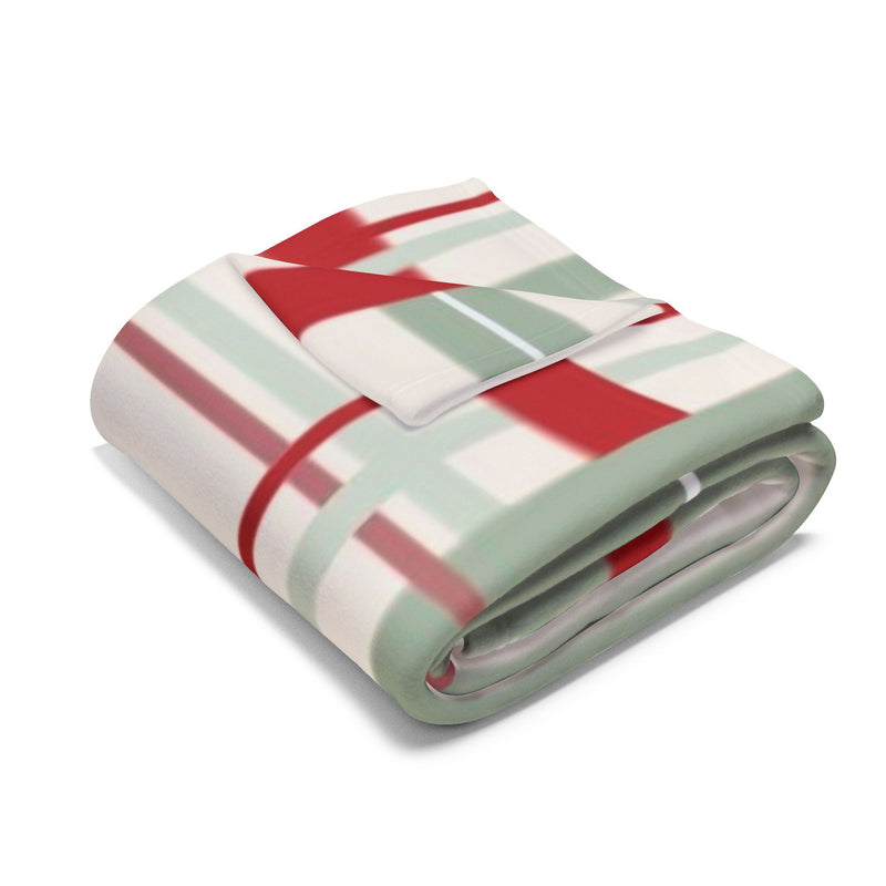 Red and Green Striped Arctic Fleece Blanket