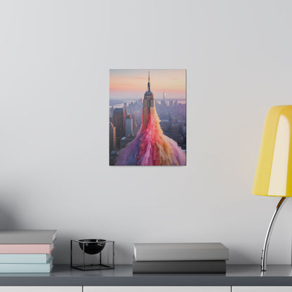 Pastel Empire State Matte Canvas, Stretched
