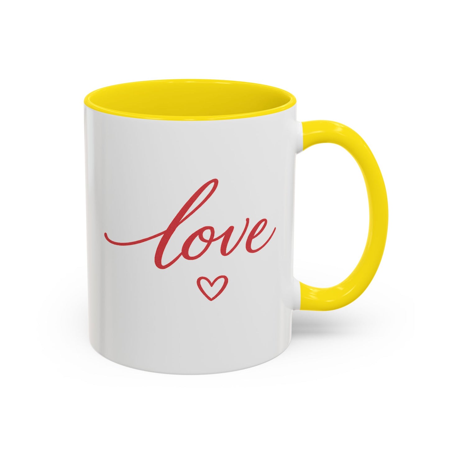 Love Script Accent Coffee Mug – Romantic Heart 11/15oz