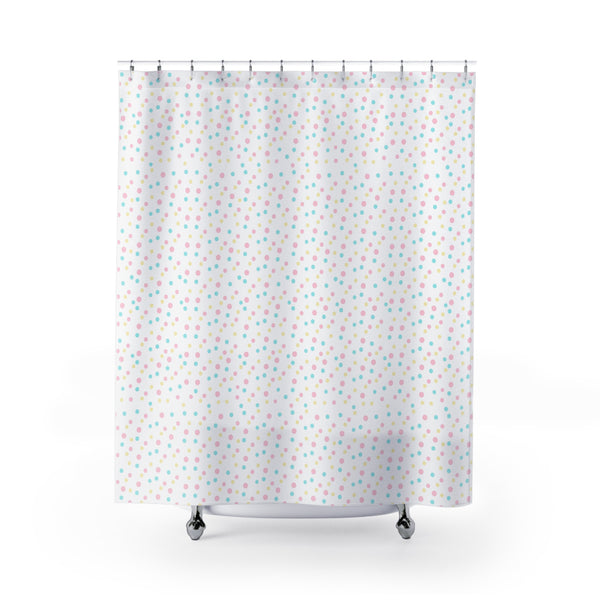 Multicolor Polka Dot Shower Curtain