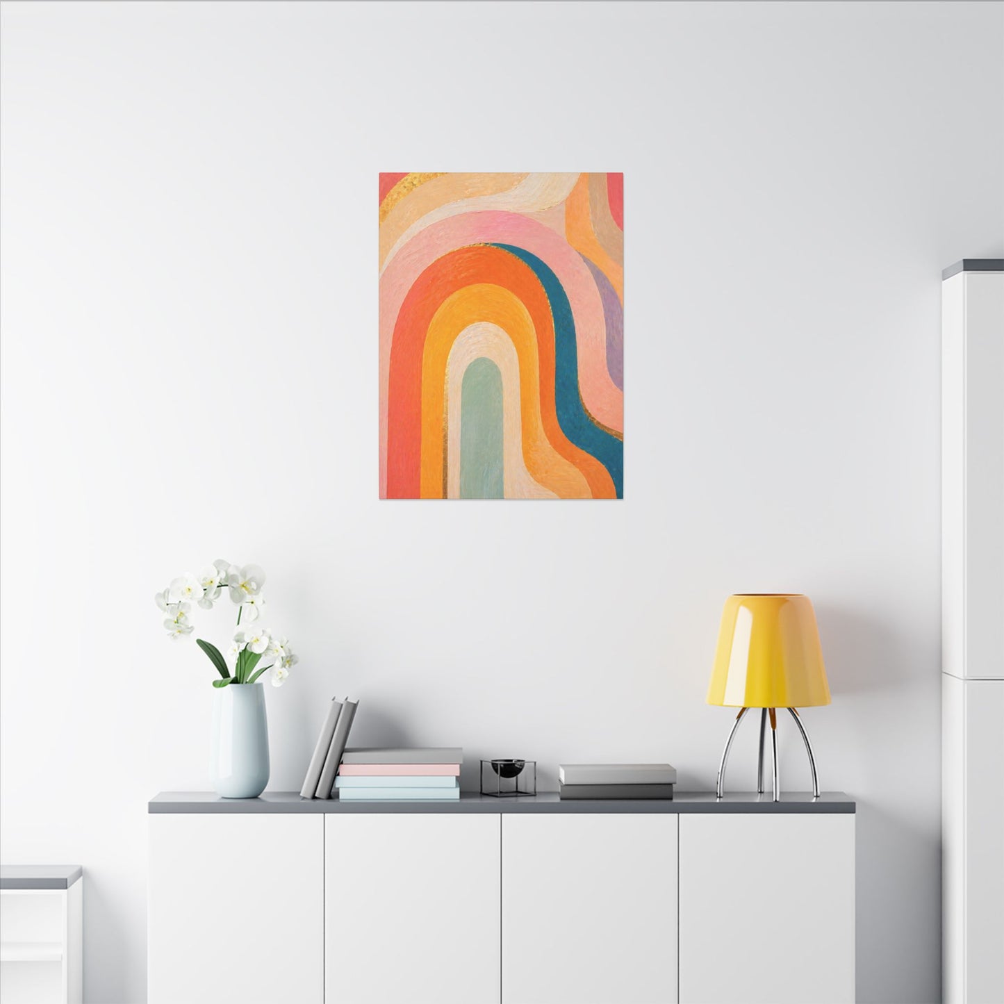 Retro Rainbow Arched Matte Canvas — Stretched Wall Art