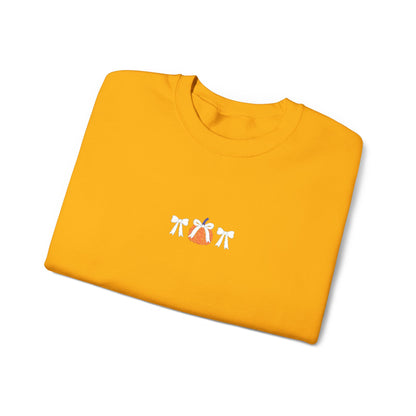 Coquette Pumpkin Embroidered Crewneck Sweatshirt