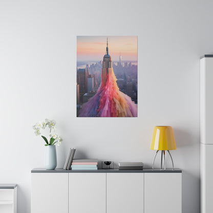 Pastel Empire State Matte Canvas, Stretched