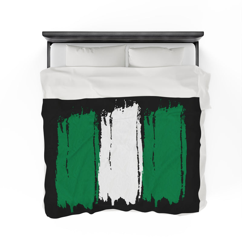 Nigerian Painted Flag Velveteen Plush Blanket