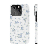 Blue Petals Slim iPhone Case