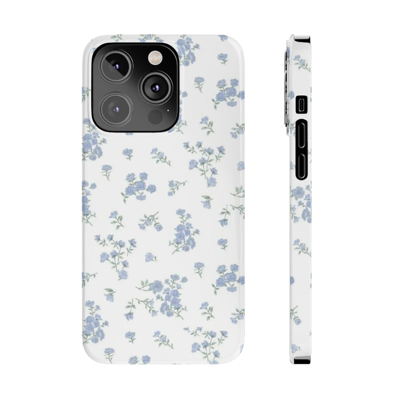 Blue Petals Slim iPhone Case