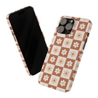 Autumn Checkered Floral Slim iPhone Case