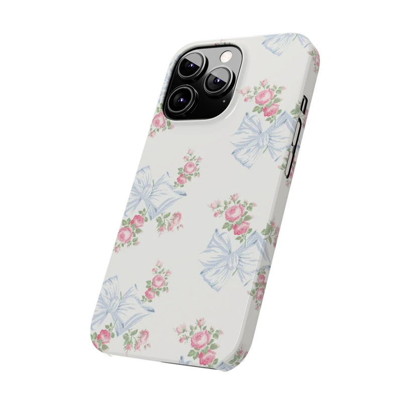 Rosa Beaux Blue Slim iPhone Case