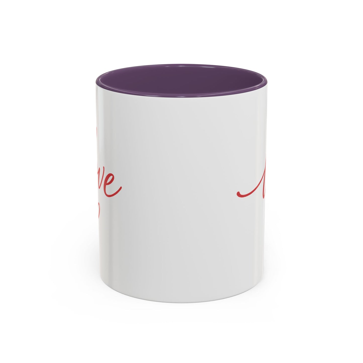 Love Script Accent Coffee Mug – Romantic Heart 11/15oz