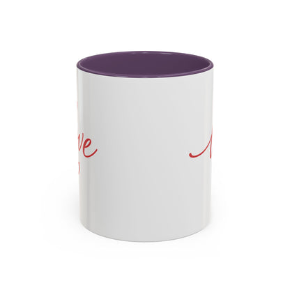 Love Script Accent Coffee Mug – Romantic Heart 11/15oz
