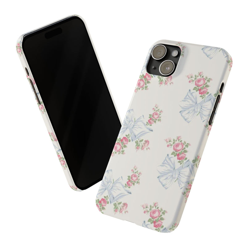 Rosa Beaux Blue Slim iPhone Case