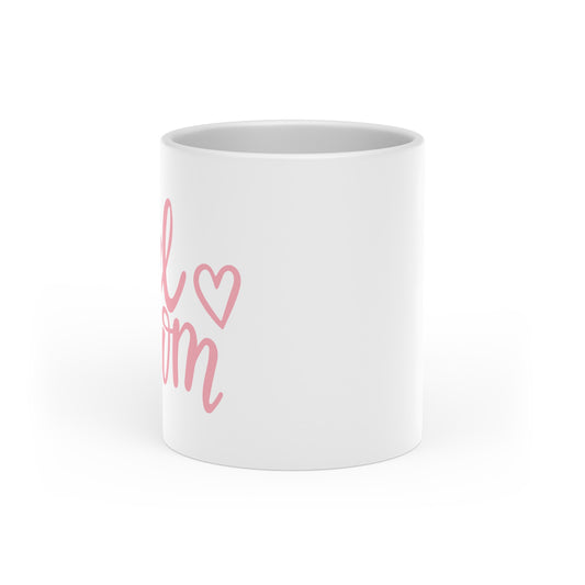 Girl Mom Heart Shaped Mug