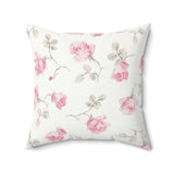 Blushing Rose Faux Suede Square Pillow