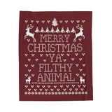 Merry Christmas Ya Filthy Animal Velveteen Plush Blanket