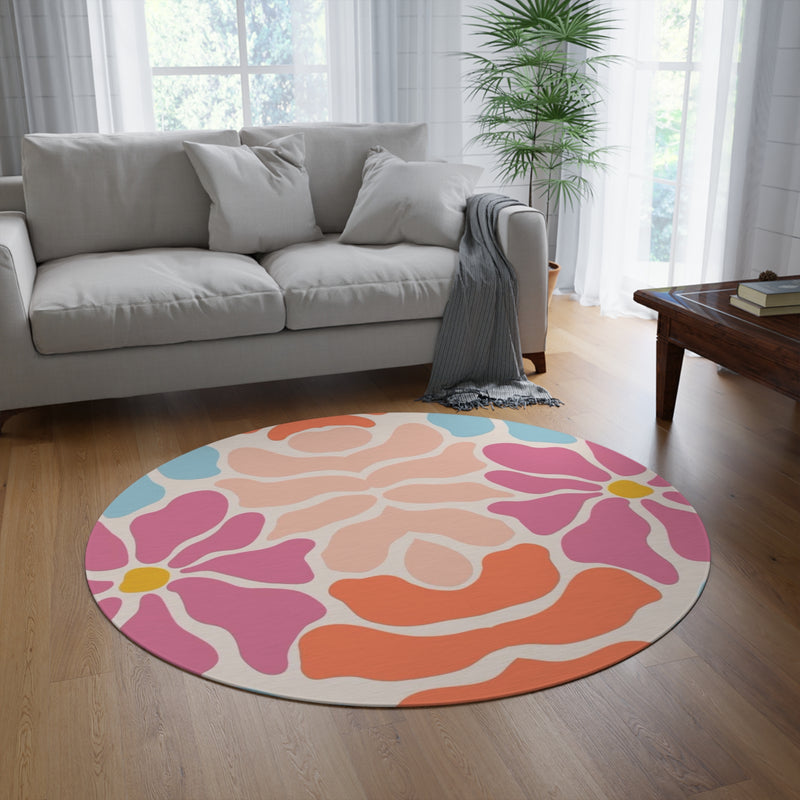 Floral Groove Round Rug