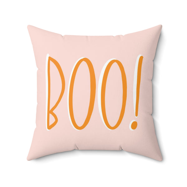 Boo Halloween Faux Suede Square Pillow