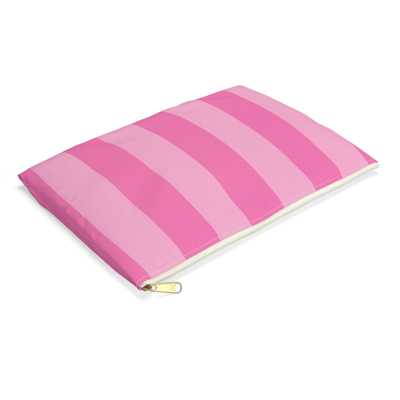 Pink Striped Accessory Pouch