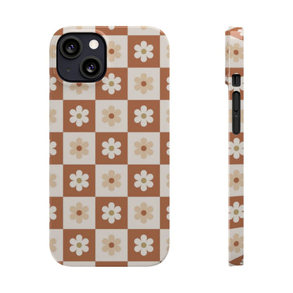 Autumn Checkered Floral Slim iPhone Case