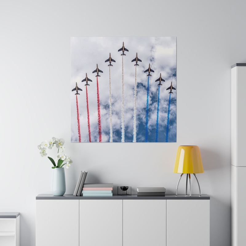 Red White and Blue Planes Matte Canvas, Stretched