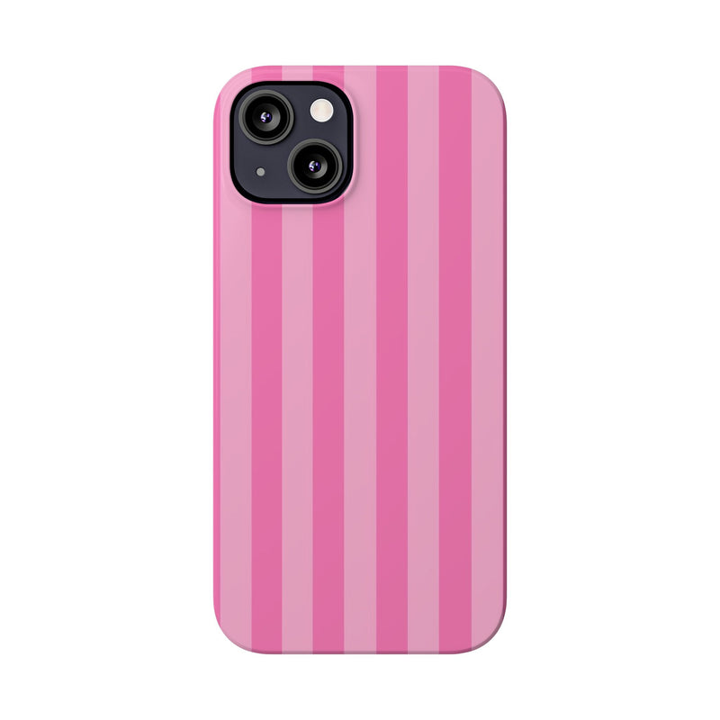 Pink Striped Slim iPhone Case