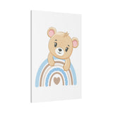 Blue Rainbow Bear Matte Canvas, Stretched