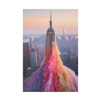 Pastel Empire State Matte Canvas, Stretched