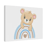 Blue Rainbow Bear Matte Canvas, Stretched