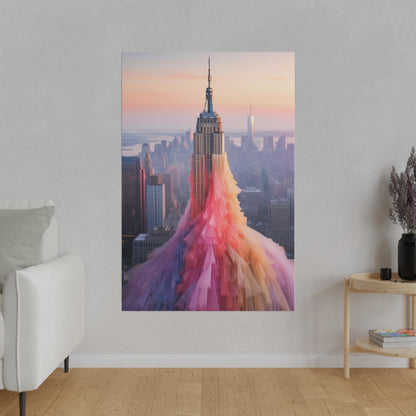 Pastel Empire State Matte Canvas, Stretched