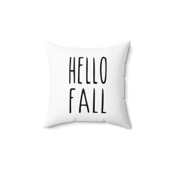 Hello Fall Faux Suede Square Pillow