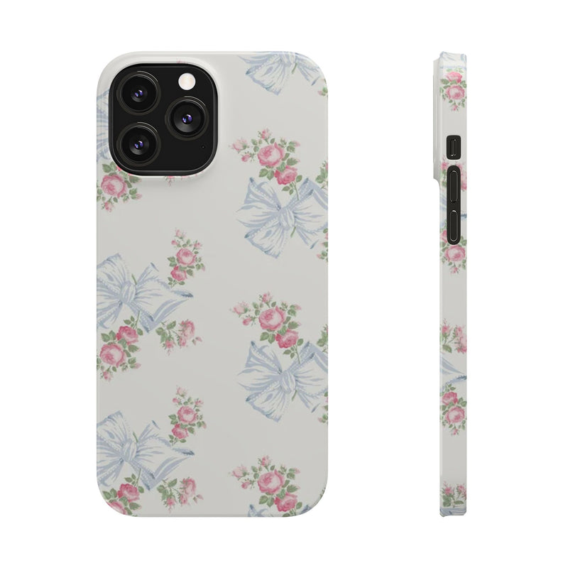 Rosa Beaux Blue Slim iPhone Case