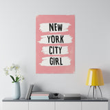 Pink NYC Girl Matte Canvas, Stretched