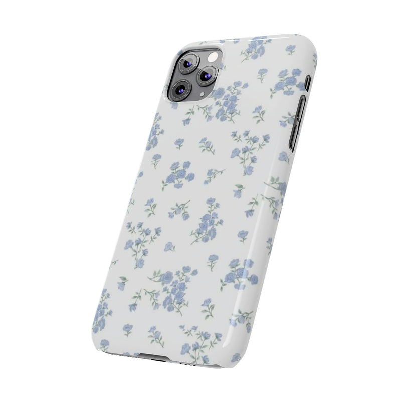 Blue Petals Slim iPhone Case