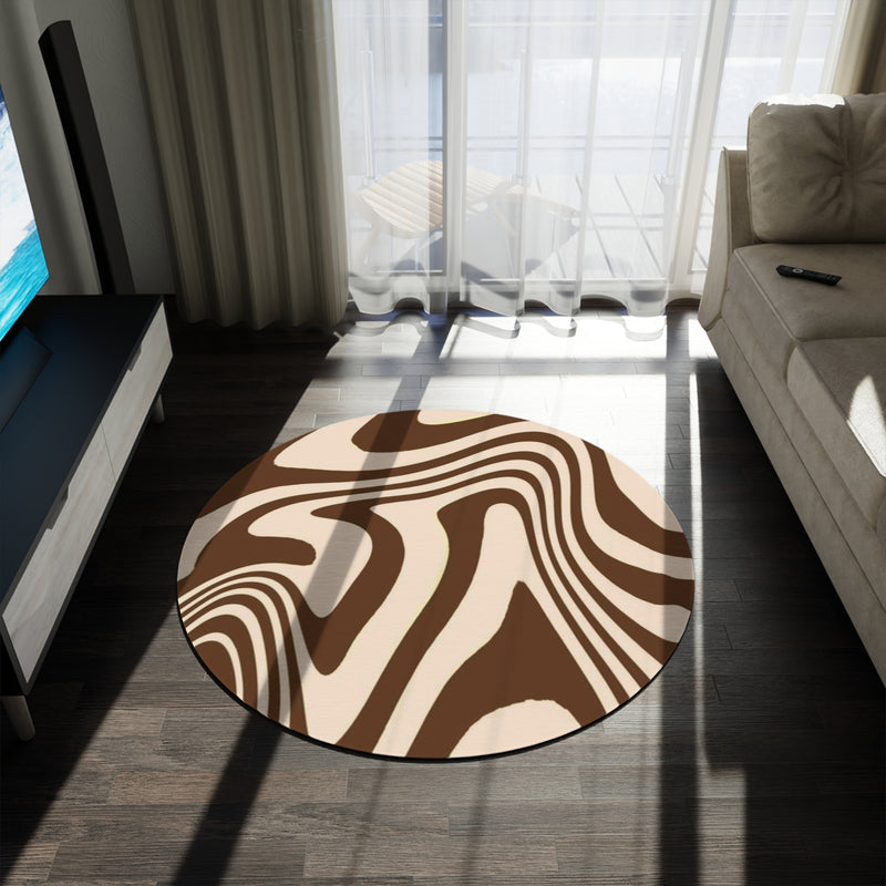 Nude Groove Round Rug