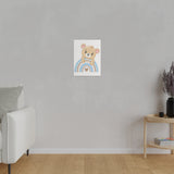 Blue Rainbow Bear Matte Canvas, Stretched