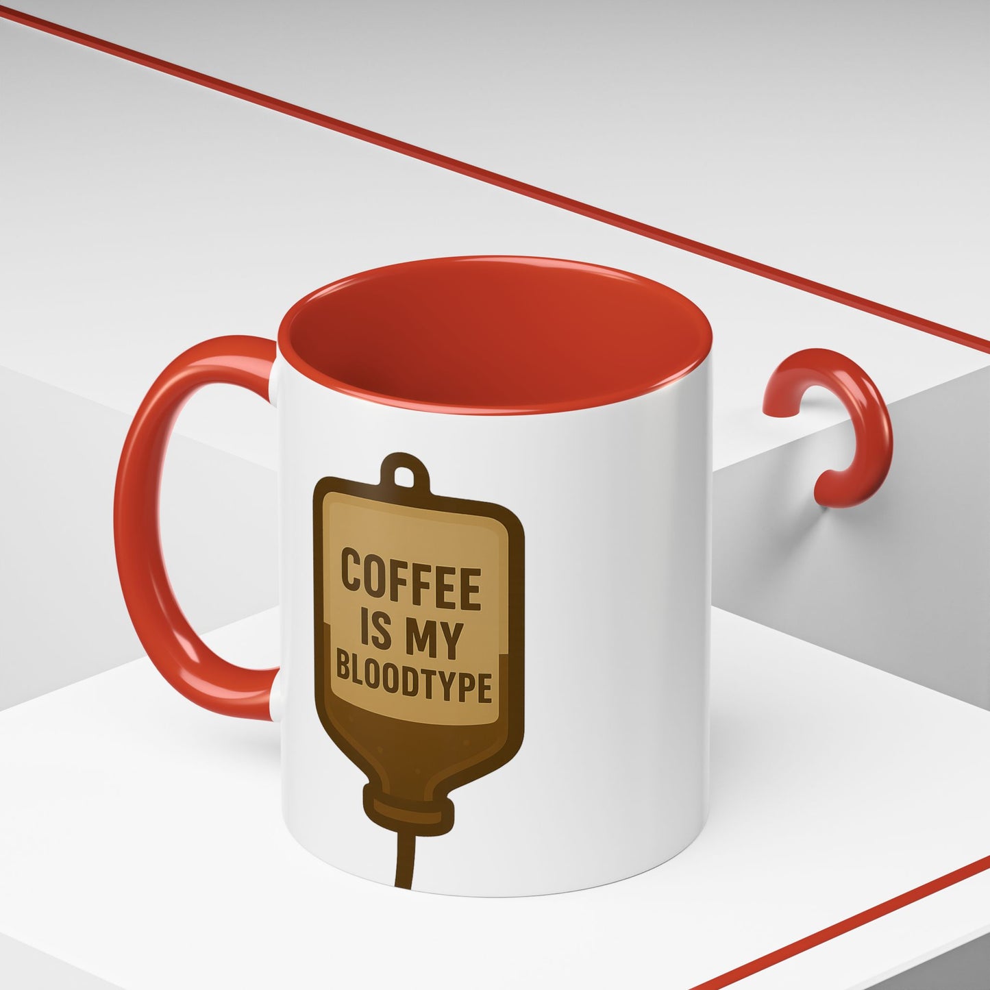 Coffee Is My Blood Type Accent Mug (11, 15oz)