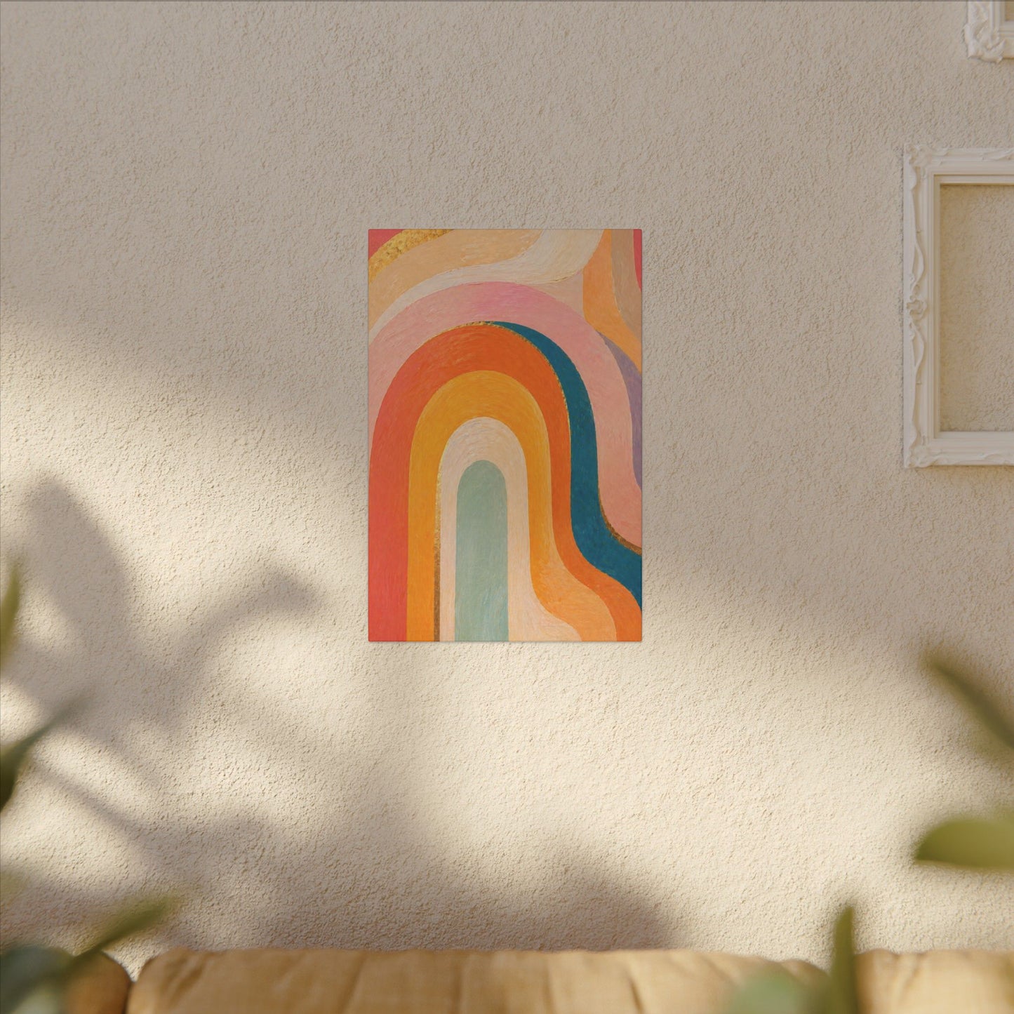 Retro Rainbow Arched Matte Canvas — Stretched Wall Art
