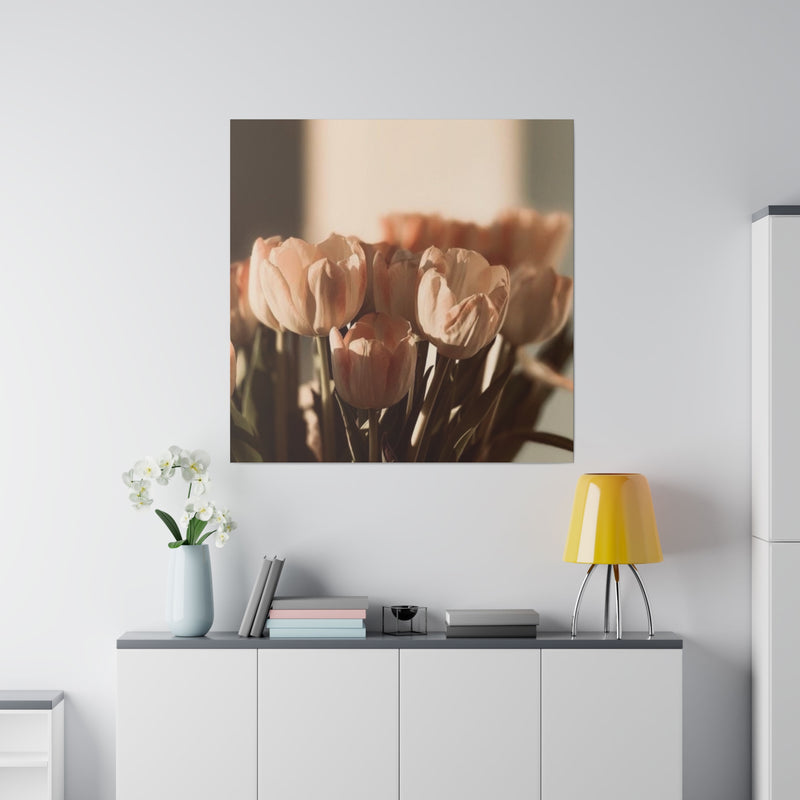 Sunrise Tulips Matte Canvas, Stretched