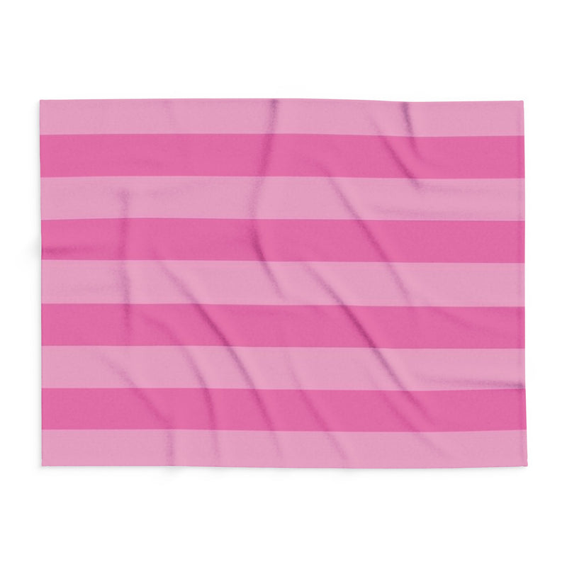 Pink Striped Arctic Fleece Blanket