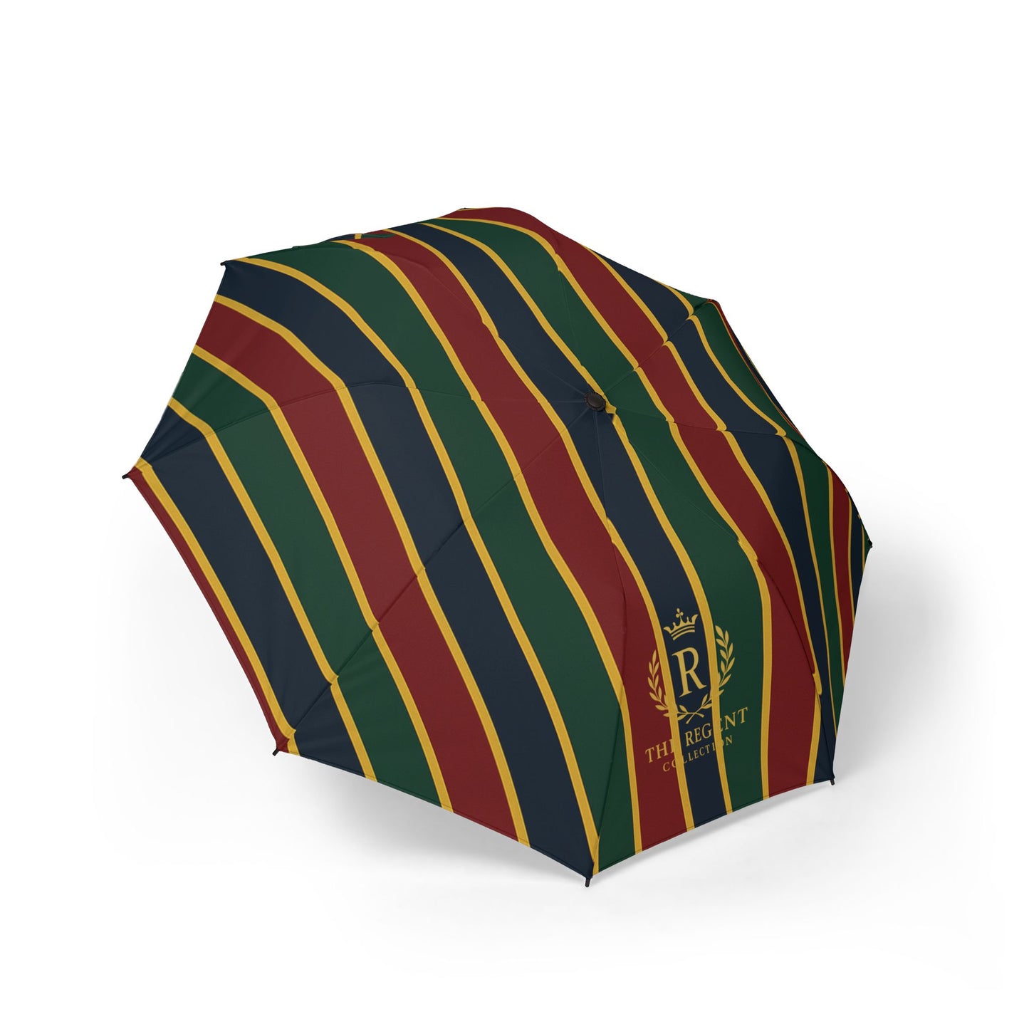 The Regent Collection Semi-Automatic Foldable Luxury Umbrella with Colorful Stripes