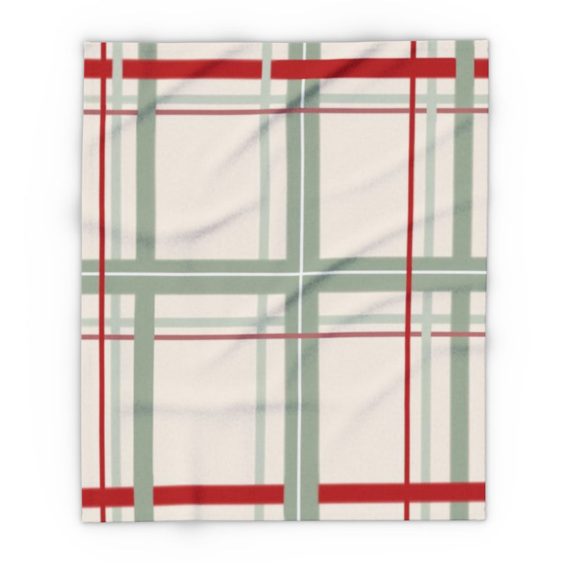 Red and Green Striped Arctic Fleece Blanket