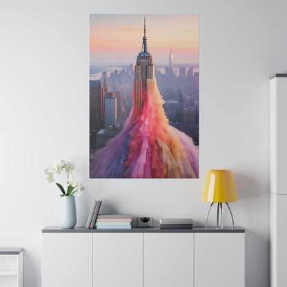 Pastel Empire State Matte Canvas, Stretched