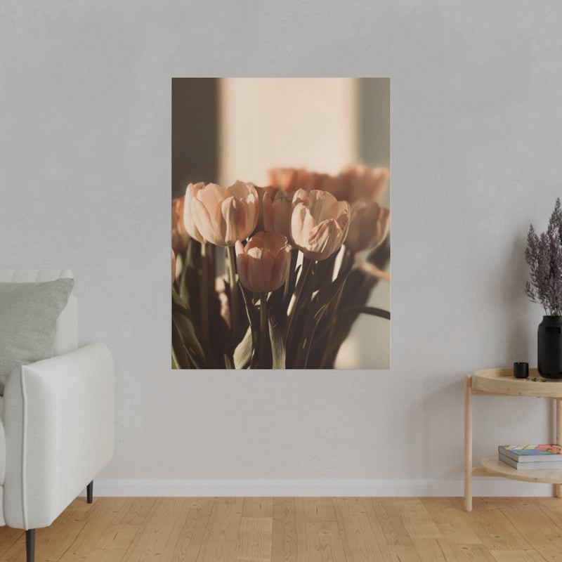 Sunrise Tulips Matte Canvas, Stretched