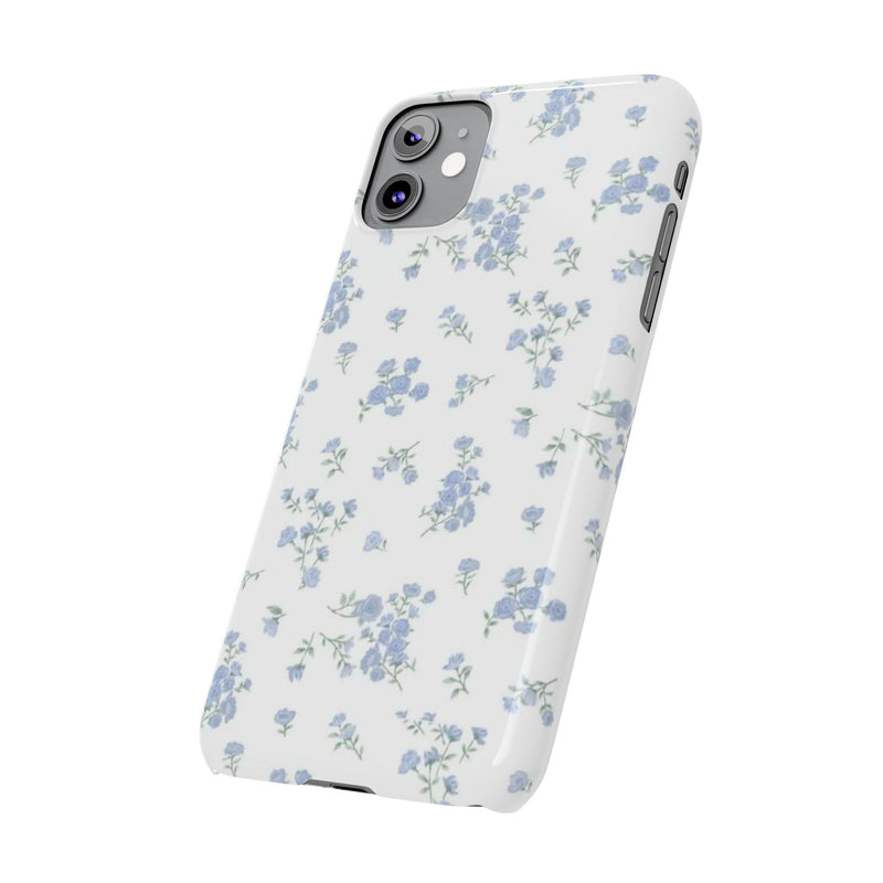 Blue Petals Slim iPhone Case