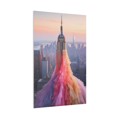 Pastel Empire State Matte Canvas, Stretched