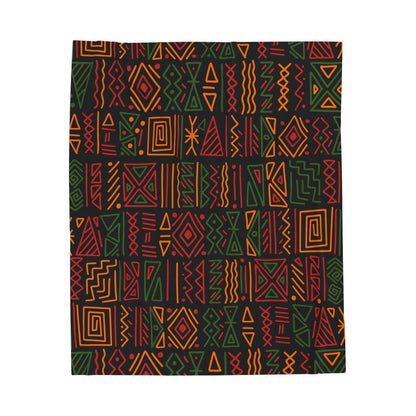 Kente Cloth Velveteen Plush Blanket