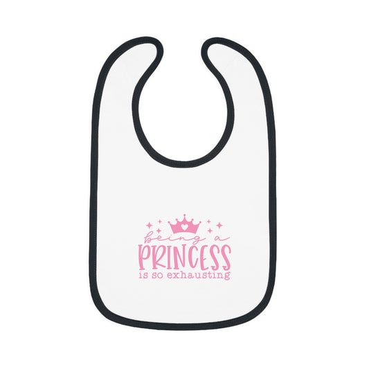 Being a Princess Baby Contrast Trim Jersey Bib